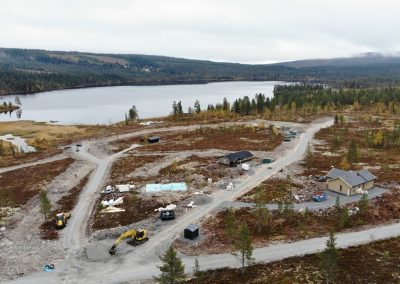 Store hyttetomter og hytter til salgs i Trysil-Knuts Fjellverden, Eltsjoen. Status september 2022